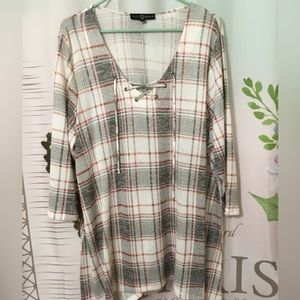 Women's Fred David Grey and Red Tunic
